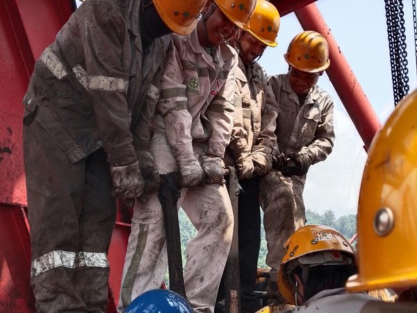 Chinese skilled workers on site