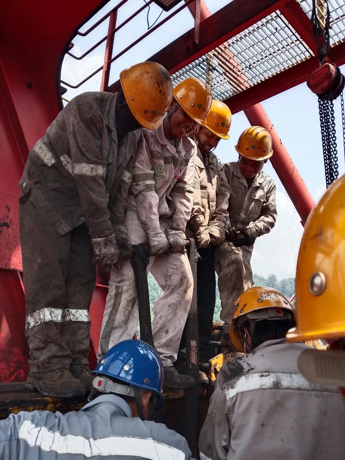 Chinese skilled workers on site